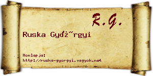 Ruska Györgyi névjegykártya